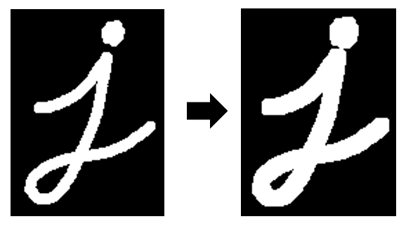 Example: Dilation of a binary image